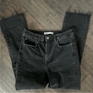 Zara Black Denim with Button Detail